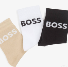 Load image into Gallery viewer, HUGO BOSS Baby Boys Beige & Black Cotton Socks (3 Pack)