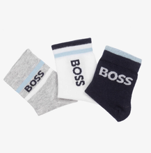 Load image into Gallery viewer, HUGO BOSS Baby Boys Blue Cotton Socks (3 Pack)