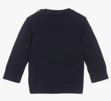 Load image into Gallery viewer, HUGO BOSS Boys Navy Blue Cotton Sweater