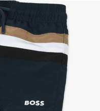 Load image into Gallery viewer, HIUGO BOSS Baby Boys Blue Tricolour Stripe Swim Shorts