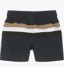 Load image into Gallery viewer, HIUGO BOSS Baby Boys Blue Tricolour Stripe Swim Shorts