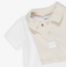 Load image into Gallery viewer, BOSS Baby Boys White & Beige Cotton Polo Shortie