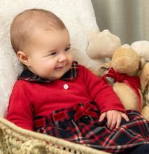 Load image into Gallery viewer, PATACHOU Baby Girls Red Knit Tartan Dress