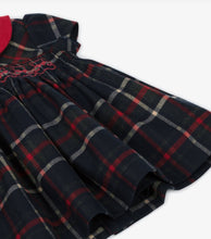 Load image into Gallery viewer, PATACHOU Girls Navy Blue Ribbon & Button Trim Cotton Jersey Dress