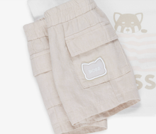 Load image into Gallery viewer, BOSS Baby Boys White & Beige Cotton & Linen Shorts Set
