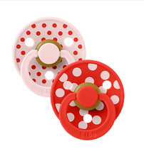 Load image into Gallery viewer, Bibs Studio Colour 2pack Polka Latex S1 Blossom / Candy Apple