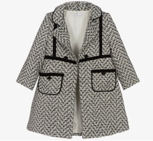 Load image into Gallery viewer, PATACHOU Girls Black & Ivory Tweed Coat