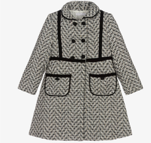 Load image into Gallery viewer, PATACHOU Girls Black & Ivory Tweed Coat