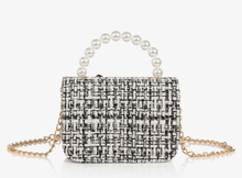 Load image into Gallery viewer, PATACHOU Black & Gold Tweed Bow Bag (14cm)