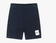 Load image into Gallery viewer, BOSS Boys Navy Blue Cotton Jersey Shorts