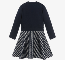 Load image into Gallery viewer, MICHAEL KORS Girls Navy Blue & Silver Dress