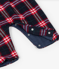 Load image into Gallery viewer, PATACHOU Baby Boys Navy Blue & Red Tartan Check Romper
