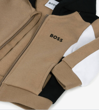 Load image into Gallery viewer, HUGO BOSS BABY Boys Beige Cotton Colourblock Zip-Up Top