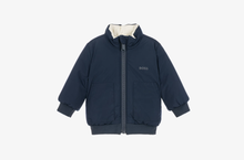 Load image into Gallery viewer, BOSS Boys Navy Blue & Sherpa Fleece Reversible Jacket