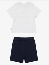 Load image into Gallery viewer, BOSS Boys Navy Blue Cotton Shorts Set with Signature Stripes