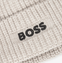 Load image into Gallery viewer, BOSS Boys Beige Knitted Bobble Hat