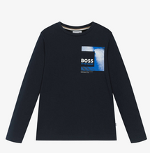 Load image into Gallery viewer, HUGO BOSS Boys Navy Blue Dream Big Cotton Top