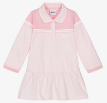 Load image into Gallery viewer, HUGO BOSS Girls Pink Cotton Polo Shirt Dress