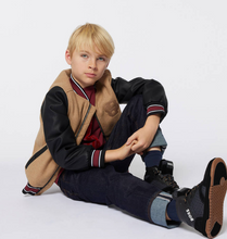 Load image into Gallery viewer, HUGO BOSS Boys Beige Double B Bomber Jacket