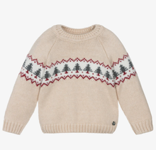 Load image into Gallery viewer, PAZ RODRIGUEZ Boys Beige Knitted Tree Sweater