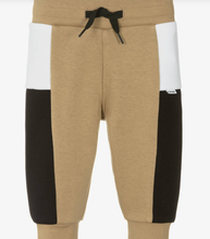 Load image into Gallery viewer, HUGO BOSS Boys Beige Cotton Colourblock Cuffed Joggers