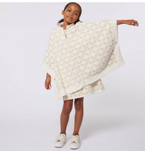 Load image into Gallery viewer, MICHAEL KORS Girls Ivory MK Empire Logo Zip-Up Cape