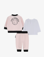 Load image into Gallery viewer, KARL LAGERFELD logo-print cotton tracksuit set