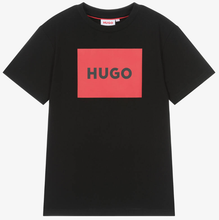 Load image into Gallery viewer, HUGO Boys Black Organic Cotton T-Shirt