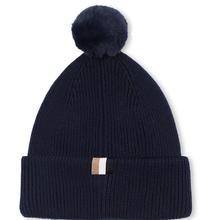 Load image into Gallery viewer, BOSS Boys Blue Knitted Cotton Pom-Pom Hat