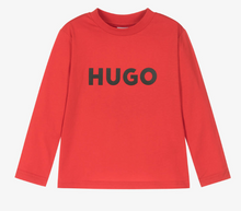 Load image into Gallery viewer, HUGO Boys Red Organic Cotton Top