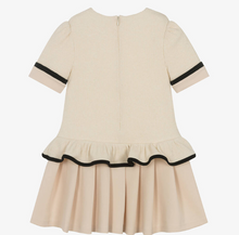 Load image into Gallery viewer, PATACHOU Girls Ivory Ribbed Knit & Crêpe Jersey Dress