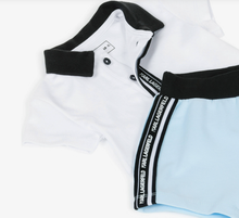 Load image into Gallery viewer, KARL LAGERFELD Baby Boys White & Blue Cotton Shorts Set