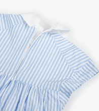 Load image into Gallery viewer, KARL LAGERFELD KIDS Girls Blue & White Striped Cotton Dress