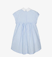 Load image into Gallery viewer, KARL LAGERFELD KIDS Girls Blue & White Striped Cotton Dress