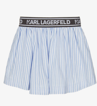 Load image into Gallery viewer, KARL LAGERFELD KIDS Girls Blue & White Striped Cotton Skirt