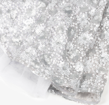 Load image into Gallery viewer, KARL LAGERFELD Girls White & Silver Sequinned Organza Dress