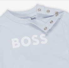 Load image into Gallery viewer, BOSS Baby Boys Blue & White Cotton Jersey Shorts Set