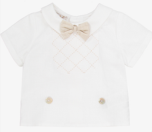 Load image into Gallery viewer, PAZ RODRIGUEZ Baby Boy Beige Cotton & Linen Buster Suit Set
