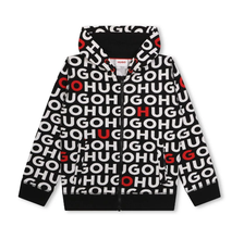 Load image into Gallery viewer, HUGO logo-print zip-up sweatshirt