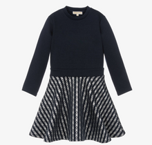 Load image into Gallery viewer, MICHAEL KORS Girls Navy Blue & Silver Dress