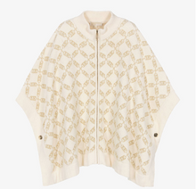 Load image into Gallery viewer, MICHAEL KORS Girls Ivory MK Empire Logo Zip-Up Cape