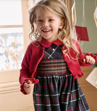 Load image into Gallery viewer, PATACHOU Girls Navy Blue Tartan Smocked Dress