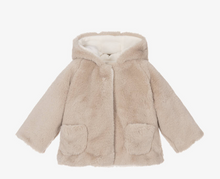 Load image into Gallery viewer, PATACHOU Baby Girls Beige Faux Fur Coat