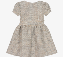 Load image into Gallery viewer, PATACHOU Girls Grey & Gold Tweed Dress