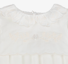 Load image into Gallery viewer, PATACHOU Girls Ivory Embroidered Velour Babygrow