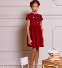 Load image into Gallery viewer, PATACHOU Girls Red Pleated Twill Dress
