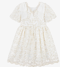 Load image into Gallery viewer, PATACHOU Girls Ivory & Gold Embroidered Tulle Dress