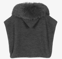 Load image into Gallery viewer, PAZ RODRIGUEZ Girls Grey Wool Knit Poncho