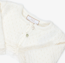 Load image into Gallery viewer, PAZ RODRIGUEZ Girls Ivory Knot Stitch Knit wool Cardigan