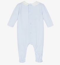 Load image into Gallery viewer, PAZ RODRIGUEZ Boys Blue Velour Babygrow